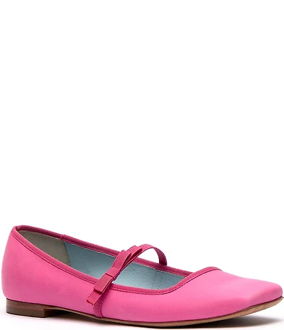 FRANCES VALENTINE Jude Leather Bow Mary Jane Ballet Flats
