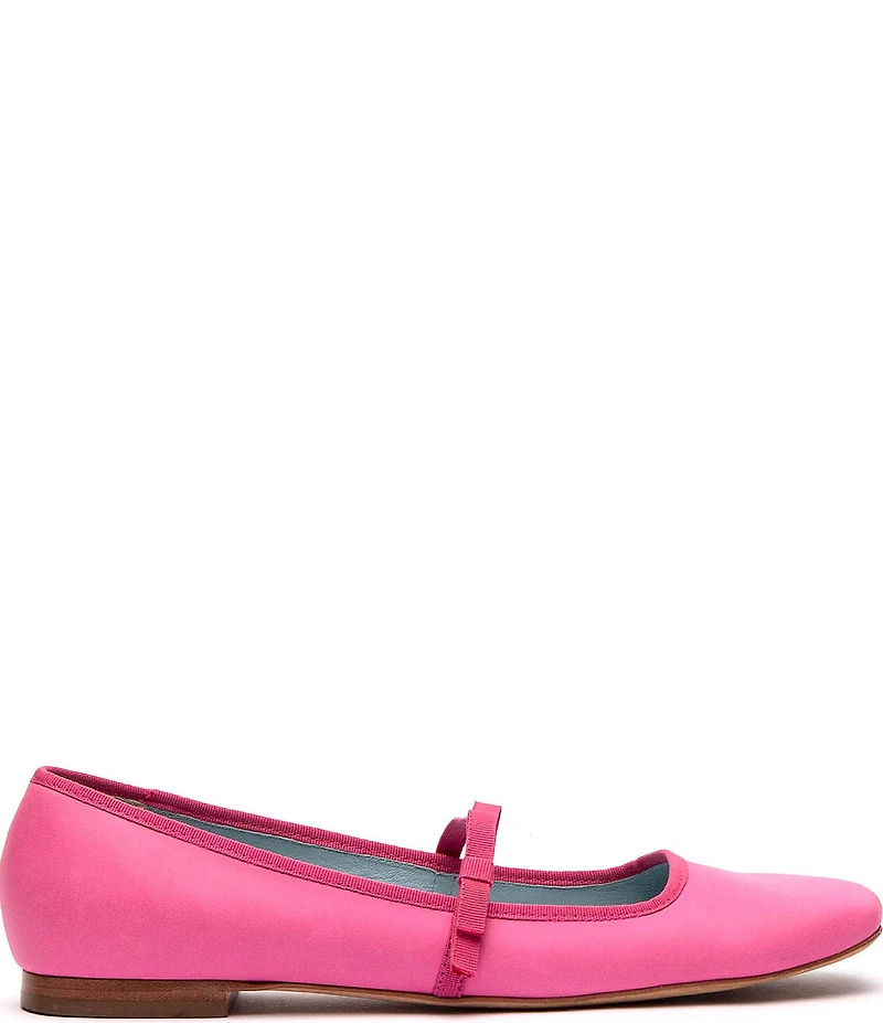 FRANCES VALENTINE Jude Leather Bow Mary Jane Ballet Flats