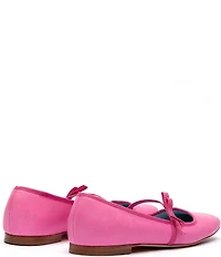 FRANCES VALENTINE Jude Leather Bow Mary Jane Ballet Flats