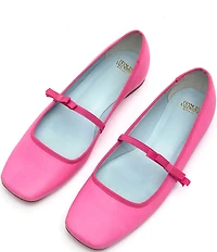 FRANCES VALENTINE Jude Leather Bow Mary Jane Ballet Flats