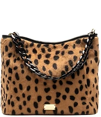 FRANCES VALENTINE June Small Faux Fur Cheetah Haircalf Shoulder Bag