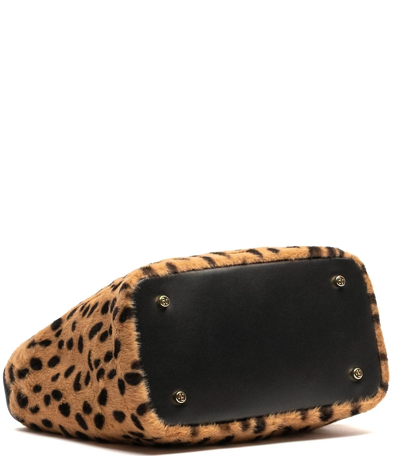 FRANCES VALENTINE June Small Faux Fur Cheetah Haircalf Shoulder Bag