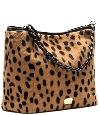 FRANCES VALENTINE June Small Faux Fur Cheetah Haircalf Shoulder Bag