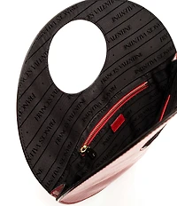 FRANCES VALENTINE Juno Crinkle Leather Round Clutch