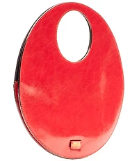 FRANCES VALENTINE Juno Crinkle Leather Round Clutch