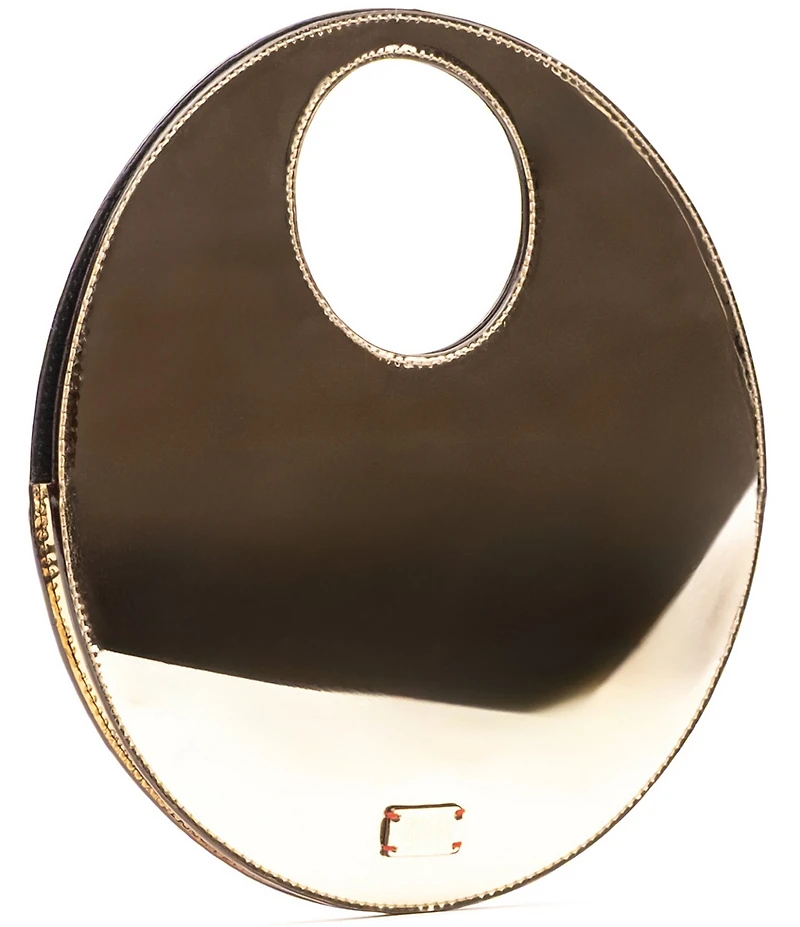 FRANCES VALENTINE Juno Crinkle Leather Round Clutch