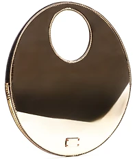FRANCES VALENTINE Juno Crinkle Leather Round Clutch