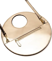FRANCES VALENTINE Juno Crinkle Leather Round Clutch