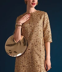 FRANCES VALENTINE Juno Crinkle Leather Round Clutch