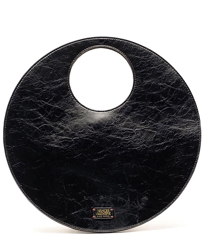FRANCES VALENTINE Juno Crinkle Leather Round Clutch