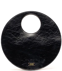 FRANCES VALENTINE Juno Crinkle Leather Round Clutch