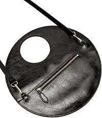 FRANCES VALENTINE Juno Crinkle Leather Round Clutch