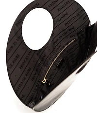 FRANCES VALENTINE Juno Crinkle Leather Round Clutch