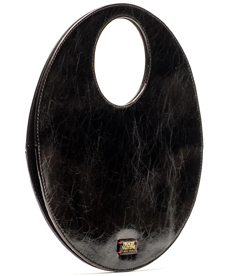 FRANCES VALENTINE Juno Crinkle Leather Round Clutch