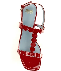 FRANCES VALENTINE Kiki Patent Leather Heart Slingback Block Heel Sandals