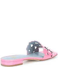FRANCES VALENTINE Leather Heart Banded Flat Slide Sandals