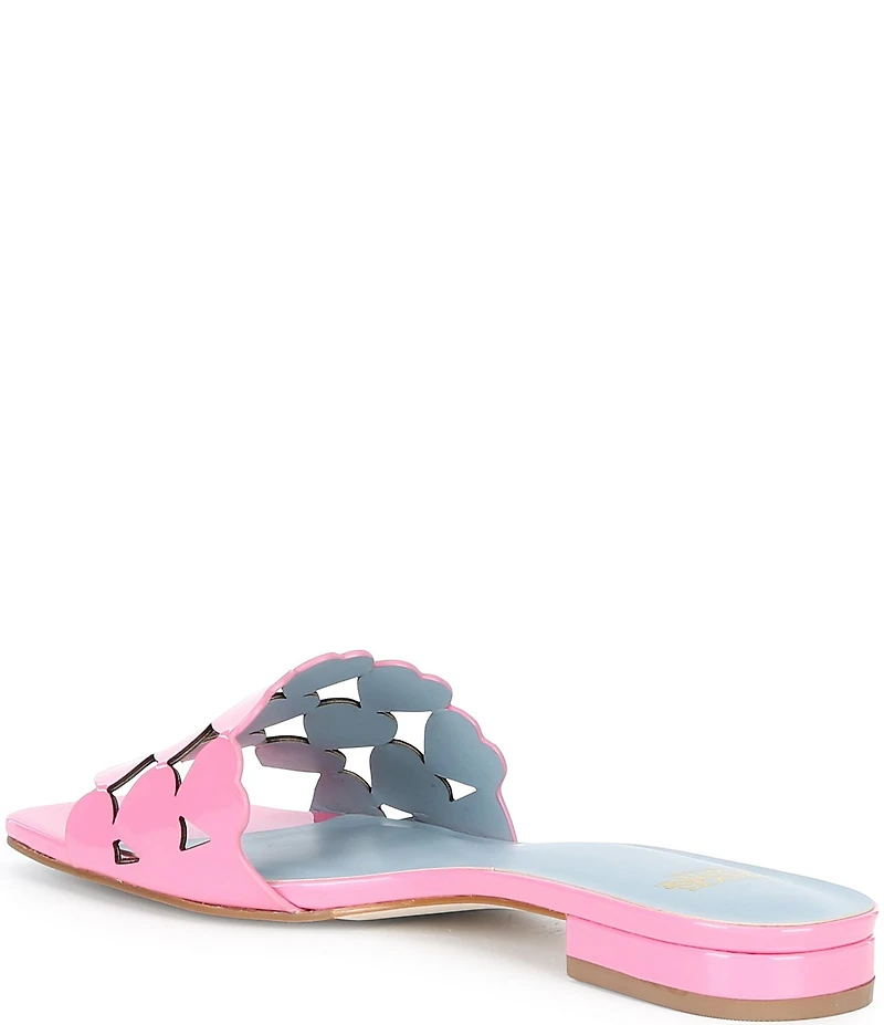 FRANCES VALENTINE Leather Heart Banded Flat Slide Sandals