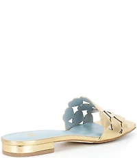 FRANCES VALENTINE Leather Heart Banded Flat Slide Sandals