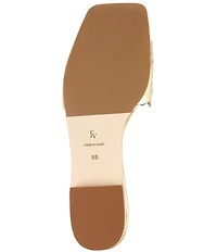 FRANCES VALENTINE Leather Heart Banded Flat Slide Sandals