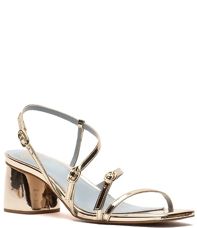 FRANCES VALENTINE Lexi Metallic Leather Strappy Dress Sandals