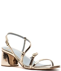 FRANCES VALENTINE Lexi Metallic Leather Strappy Dress Sandals