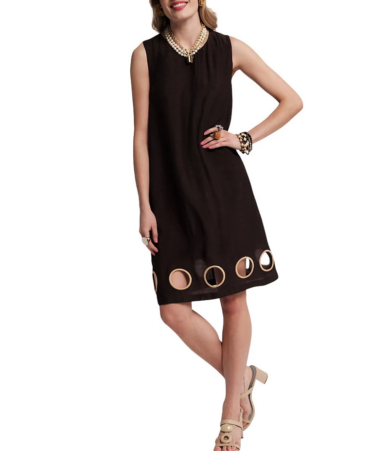 FRANCES VALENTINE Lilly Cut-Out Round Neck Sleeveless Dress