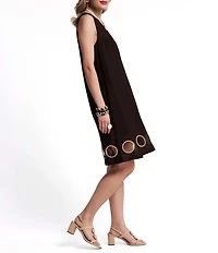 FRANCES VALENTINE Lilly Cut-Out Round Neck Sleeveless Dress