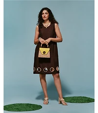 FRANCES VALENTINE Lilly Cut-Out Round Neck Sleeveless Dress
