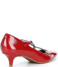 FRANCES VALENTINE Lily Heart Crinkle Patent Leather Pointed Toe Pumps