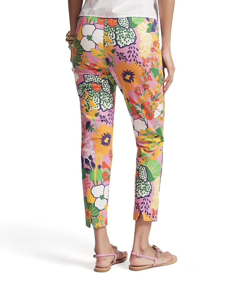 FRANCES VALENTINE Lucy Botanical Print Flat Front Cropped Pants