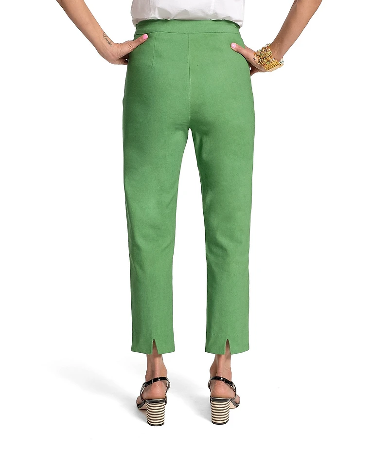 FRANCES VALENTINE Lucy Stretch Woven High Rise Slim Leg Trouser Pants