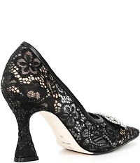 FRANCES VALENTINE Lydia Lace Jewel Ornamented Pumps