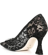 FRANCES VALENTINE Lydia Lace Jewel Ornamented Pumps