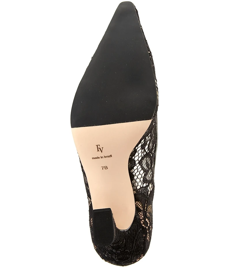 FRANCES VALENTINE Lydia Lace Jewel Ornamented Pumps