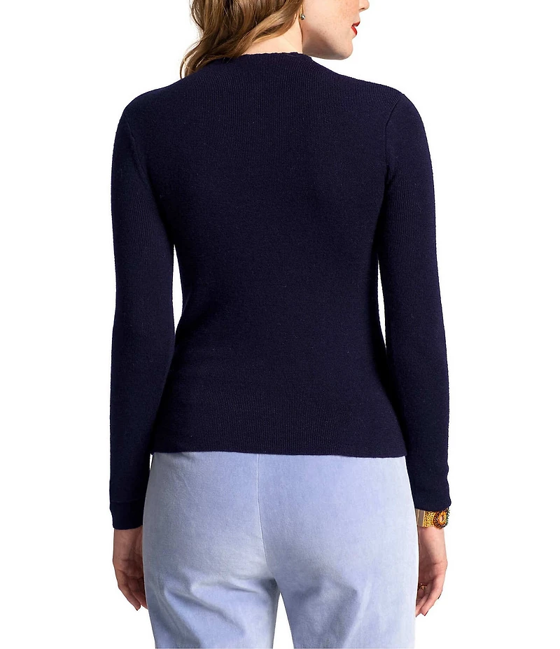 FRANCES VALENTINE Marie Knit Mock Neck Long Sleeve Sweater Top