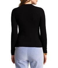 FRANCES VALENTINE Marie Knit Mock Neck Long Sleeve Sweater Top