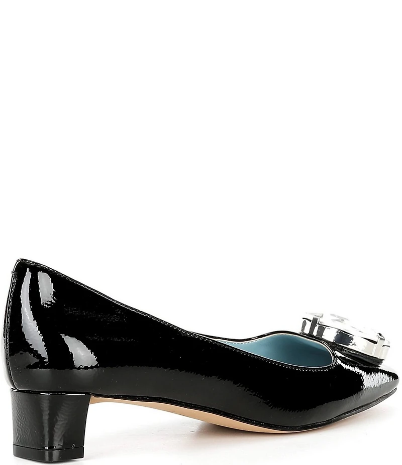 FRANCES VALENTINE Mary Mod Patent Leather Oversized Jewel Ornament Pumps