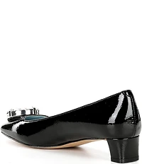 FRANCES VALENTINE Mary Mod Patent Leather Oversized Jewel Ornament Pumps