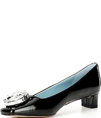 FRANCES VALENTINE Mary Mod Patent Leather Oversized Jewel Ornament Pumps