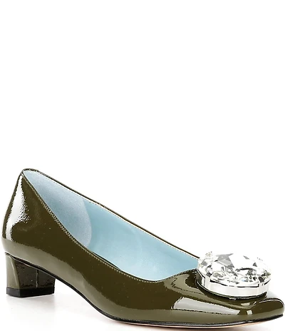 FRANCES VALENTINE Mary Mod Patent Leather Oversized Jewel Ornament Pumps