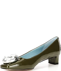 FRANCES VALENTINE Mary Mod Patent Leather Oversized Jewel Ornament Pumps