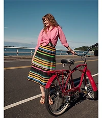 FRANCES VALENTINE Mercer Striped A-line Midi Skirt