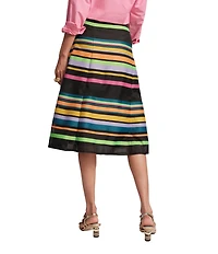 FRANCES VALENTINE Mercer Striped A-line Midi Skirt
