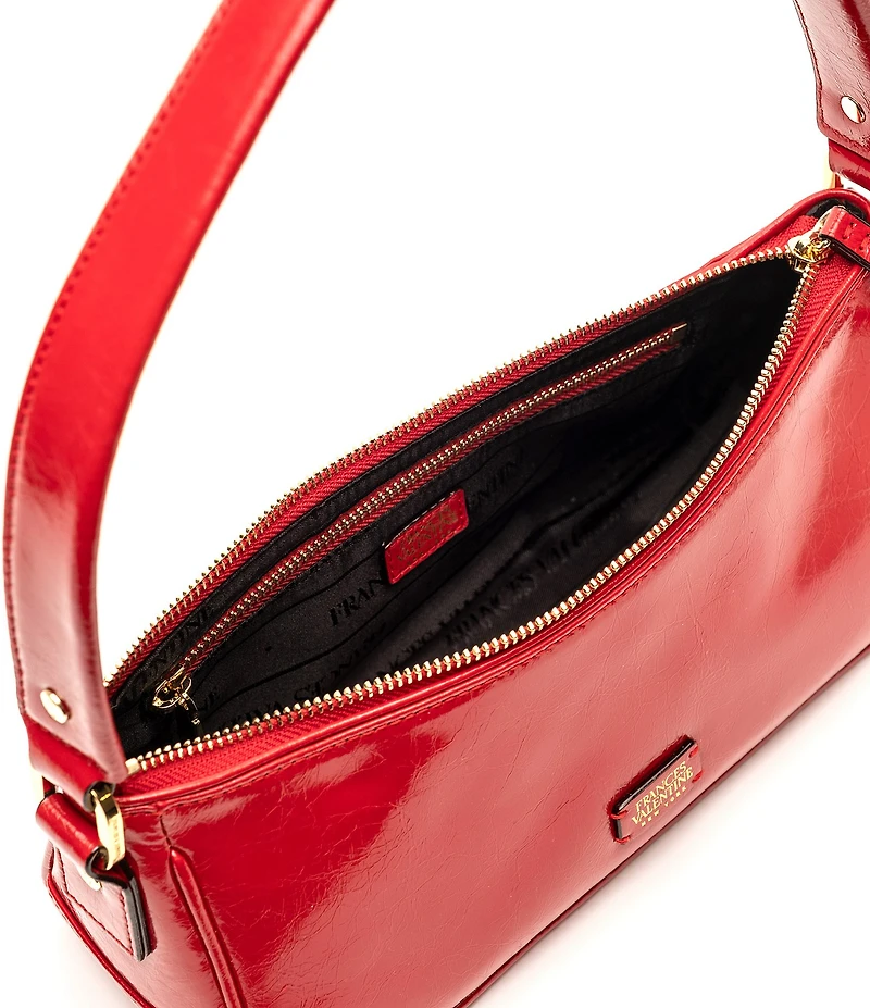 FRANCES VALENTINE Mia Crinkled Leather Shoulder Bag