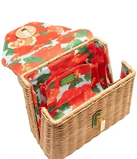 FRANCES VALENTINE Mini Midge Wicker Bamboo Handle Satchel Basket Bag