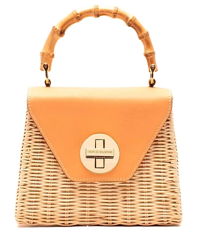 FRANCES VALENTINE Mini Midge Wicker Basket Satchel Bag