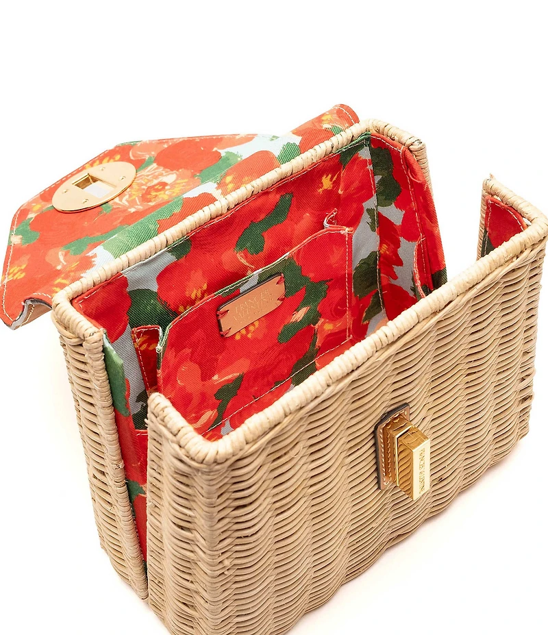 FRANCES VALENTINE Mini Midge Wicker Basket Satchel Bag