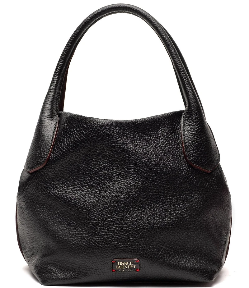 FRANCES VALENTINE Mini Sweet Pea Tumbled Leather Satchel Hobo Bag