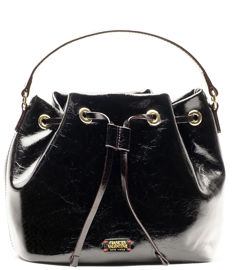 FRANCES VALENTINE Minnie Medium Crinkled Leather Bucket Bag