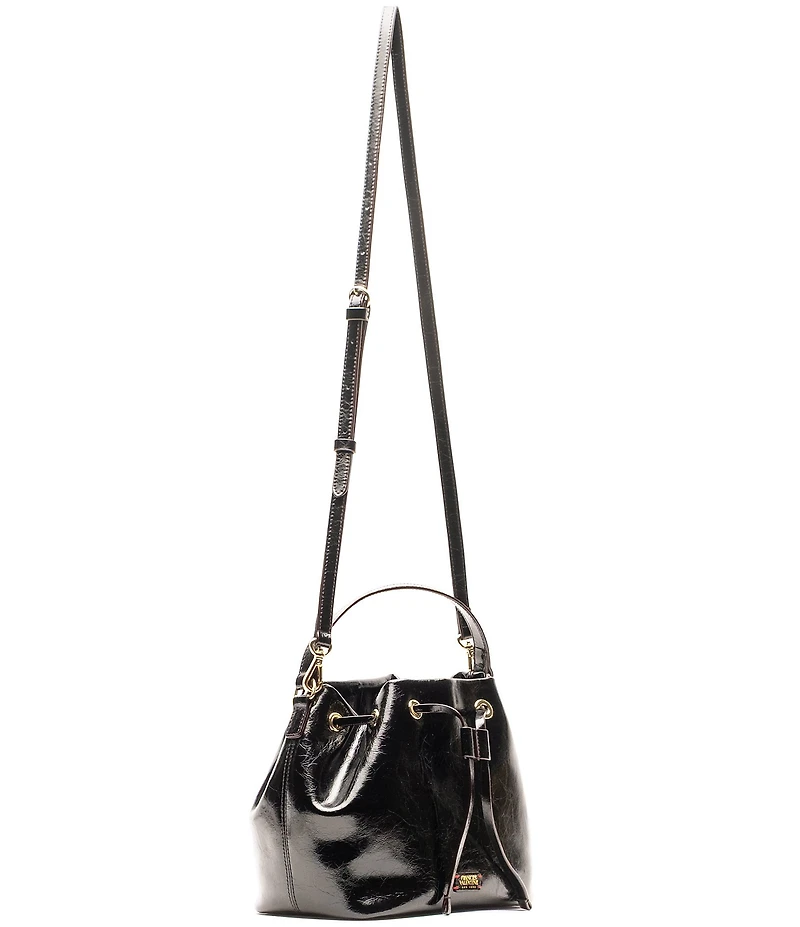 FRANCES VALENTINE Minnie Medium Crinkled Leather Bucket Bag